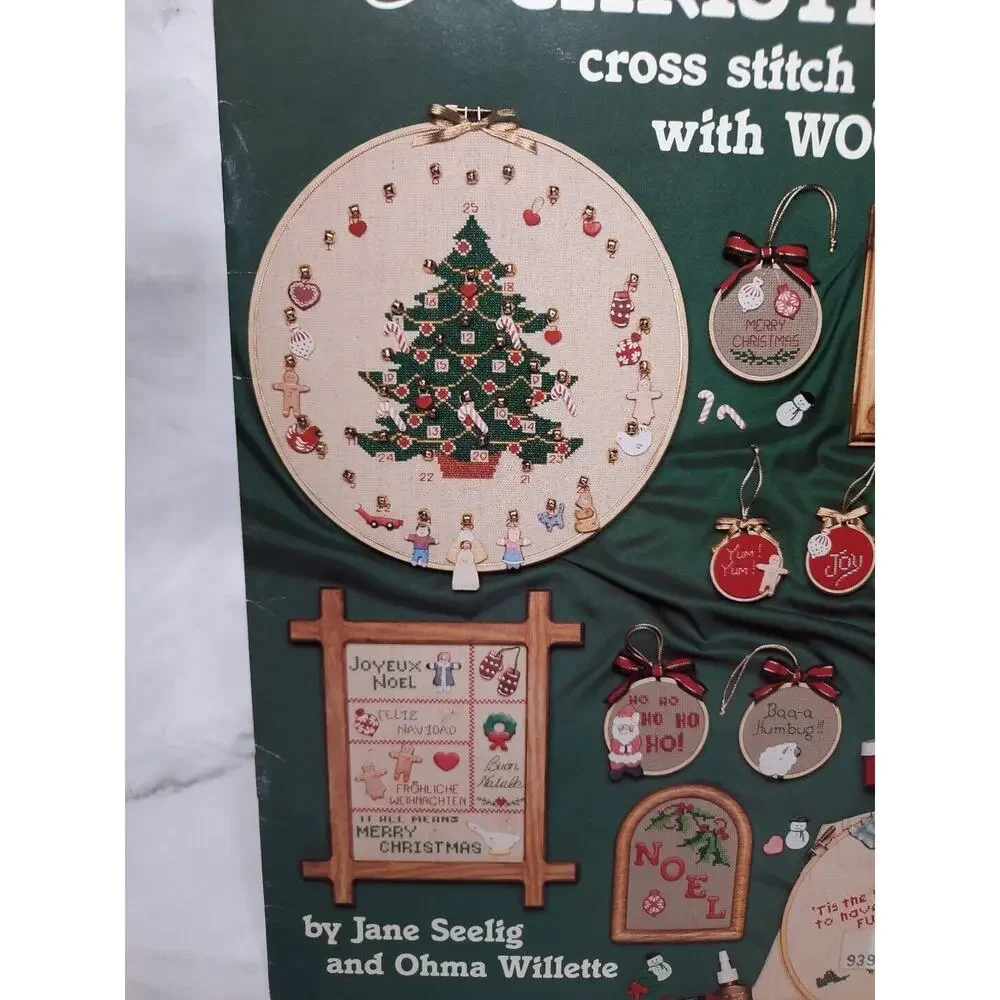 1987 American School of Needlework Christmas Cross Stitch Projects w Wood Shapes